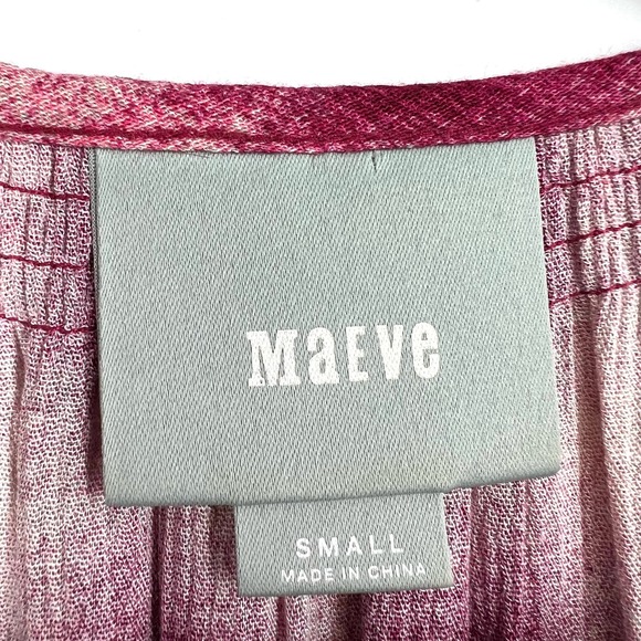 Anthropologie MAEVE Womens Sz Small Red Plaid Blouse Shirt Top Boho Comfy Soft - Picture 2 of 8